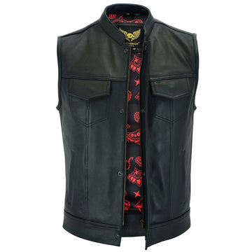 Front view of USA SOA7 Premium Waistcoat open showing brass zippers.